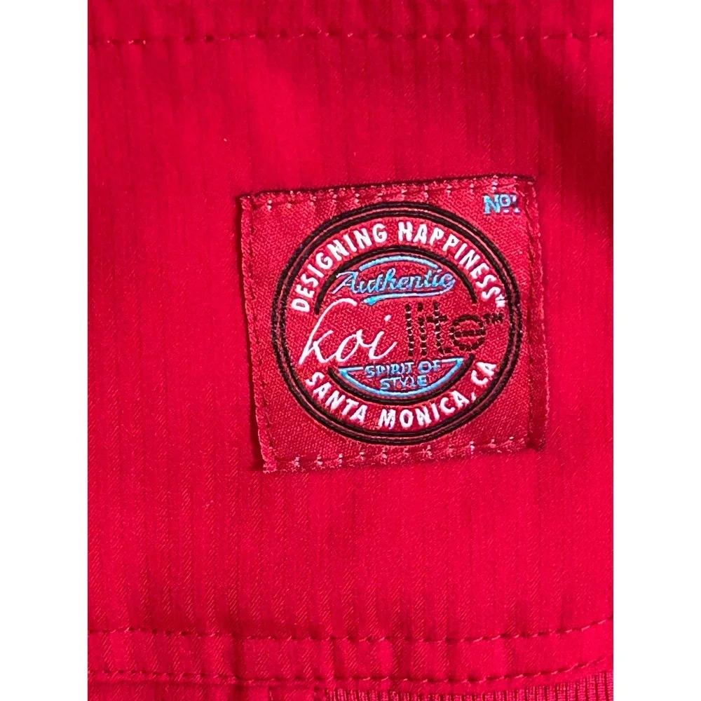 Koi Lite Red Scrub Set Womens Small Top XS Regular Pants Slim Fit
